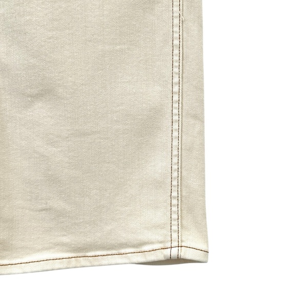 KHAITE Wendell Jean in Ivory - Cream White Brown Stitching Trim Jeans sz 25 - Picture 4 of 16